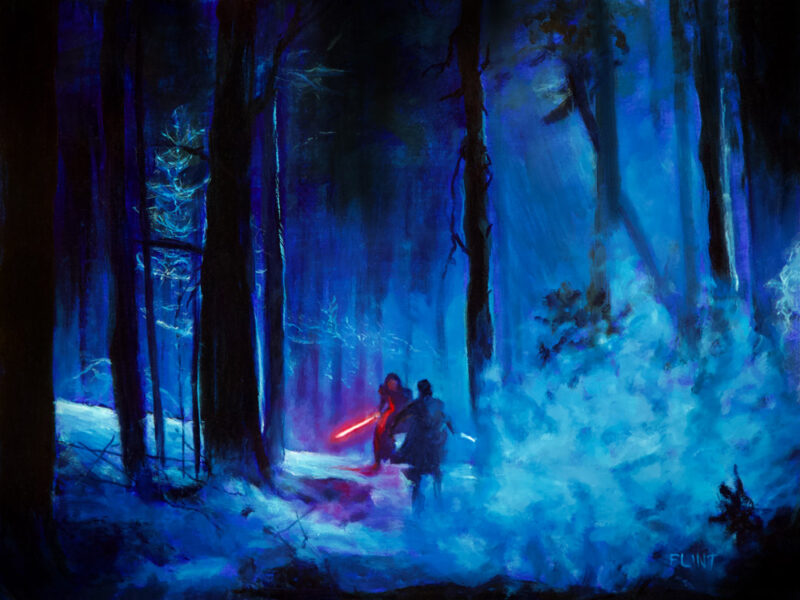 Michael Flint Art - painting of Star Wars - Battle on Belsavis