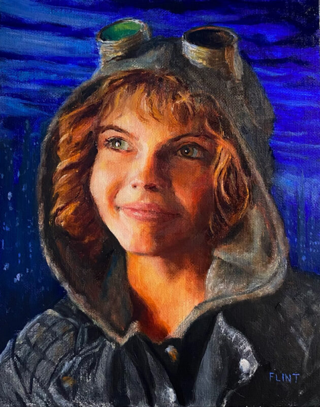 Camren Bicondova catwoman oil painting